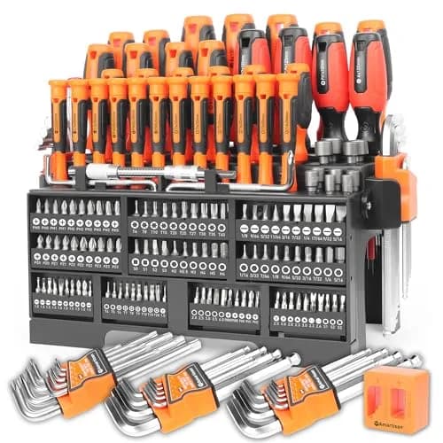 Amartisan 175-Piece Magnetic Screwdriver Set with Plastic Racking & Tools | 6150 Cr-V Steel Shafts thumbnail 1