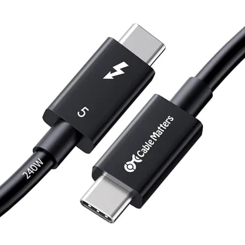 Cable Matters Thunderbolt 5 Cable 1m | 80Gbps Data & 120Gbps Video, 240W PD Support, Black thumbnail 1