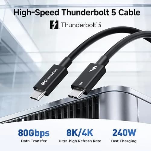 Cable Matters Thunderbolt 5 Cable 1m | 80Gbps Data & 120Gbps Video, 240W PD Support, Black thumbnail 2