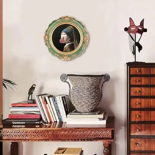 WINPLUS+ Vintage Round Picture Frame 4x4 Inch (10.16x10.16 cm) | Hand-Carved Resin with Real Glass Front thumbnail 5