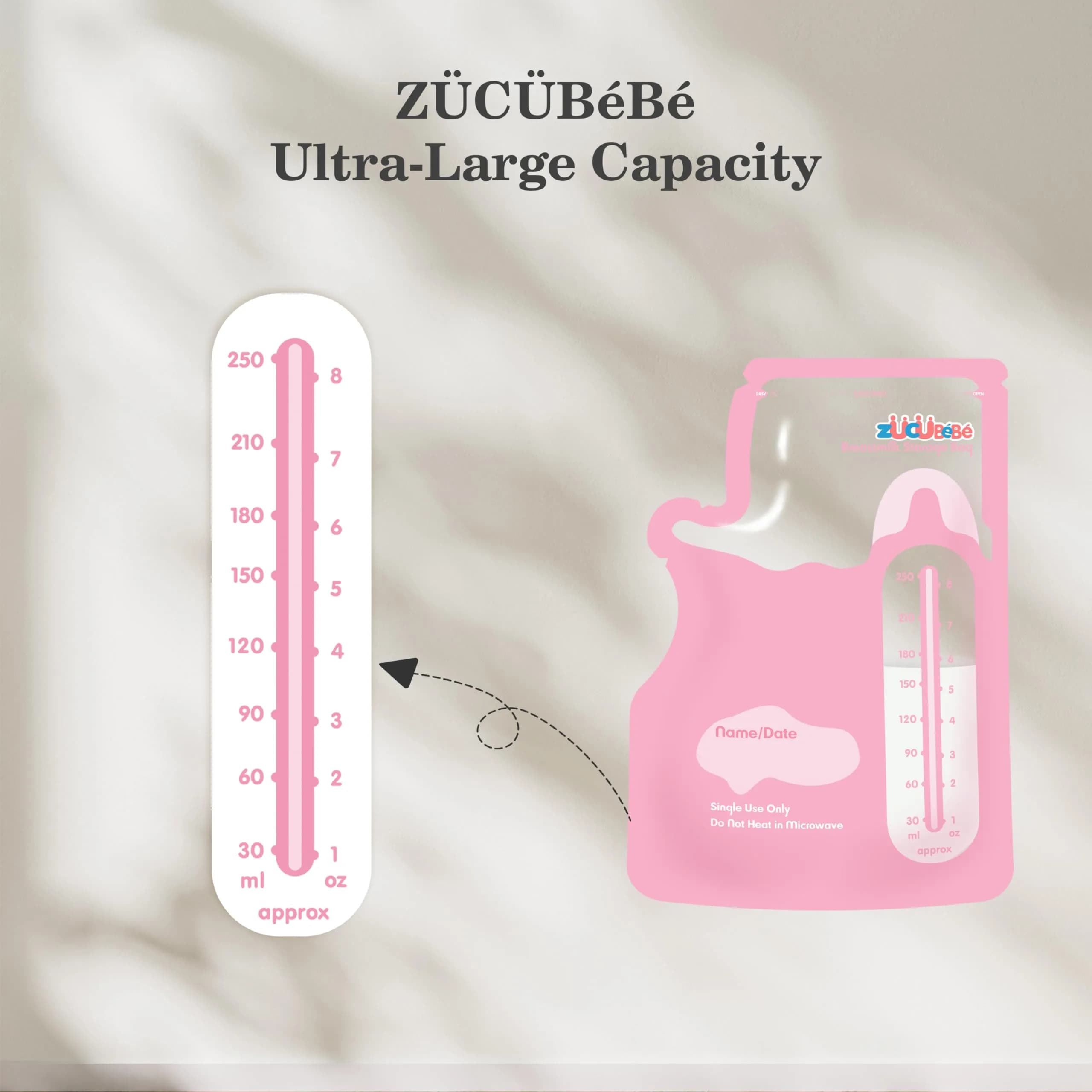 ZÜCÜBéBé Breastmilk Storage Bags (300 Count, 8oz) | BPA-Free with Easy Pour Spout - view 4