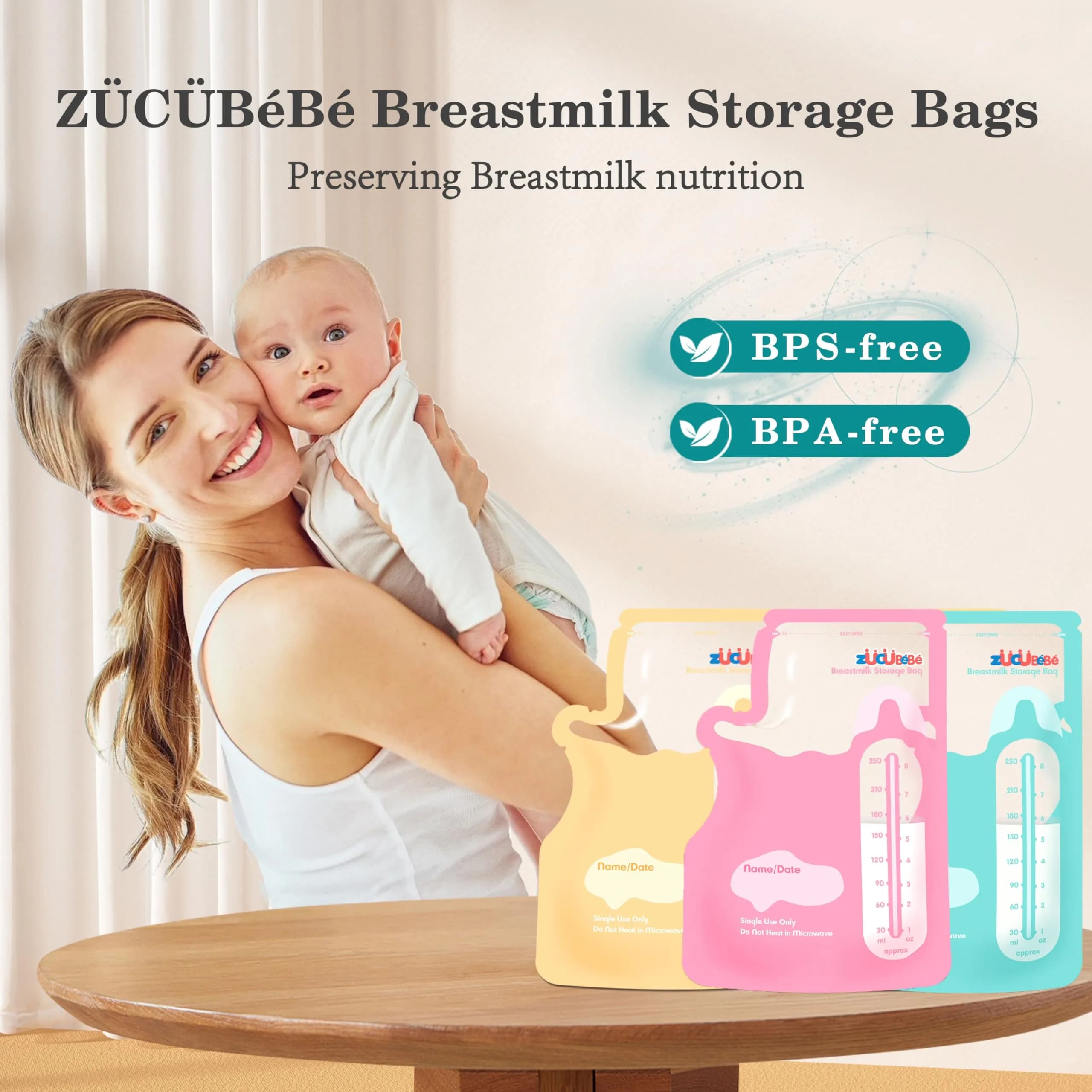 ZÜCÜBéBé Breastmilk Storage Bags (300 Count, 8oz) | BPA-Free with Easy Pour Spout - view 7