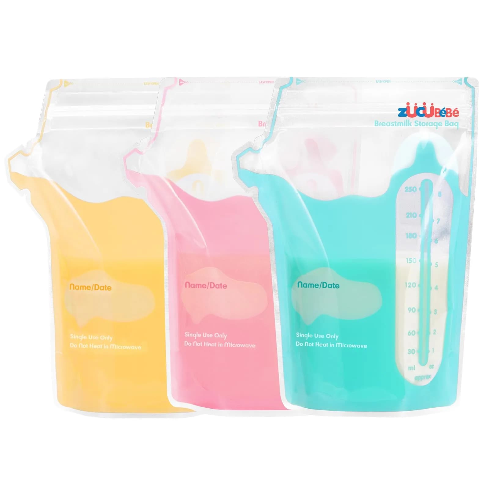 ZÜCÜBéBé Breastmilk Storage Bags 8oz (150 Count) | BPA-Free, Leakproof, Self-Standing with Pour Spout - main product image