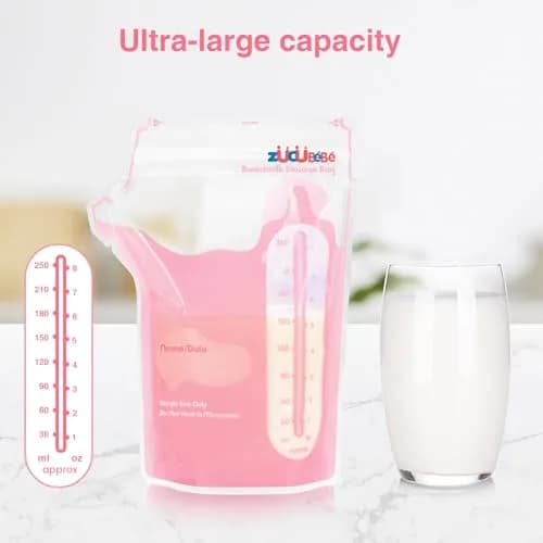 ZÜCÜBéBé Breastmilk Storage Bags 8oz (150 Count) | BPA-Free, Leakproof, Self-Standing with Pour Spout thumbnail 4