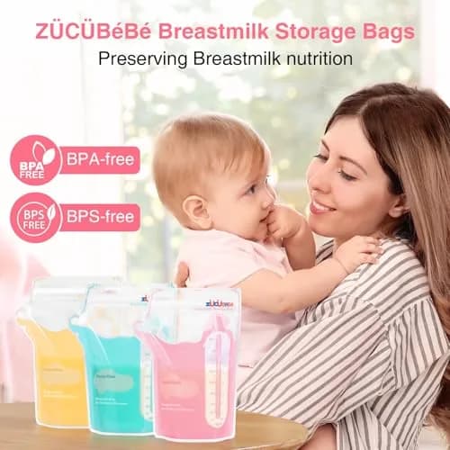 ZÜCÜBéBé Breastmilk Storage Bags 8oz (150 Count) | BPA-Free, Leakproof, Self-Standing with Pour Spout thumbnail 6
