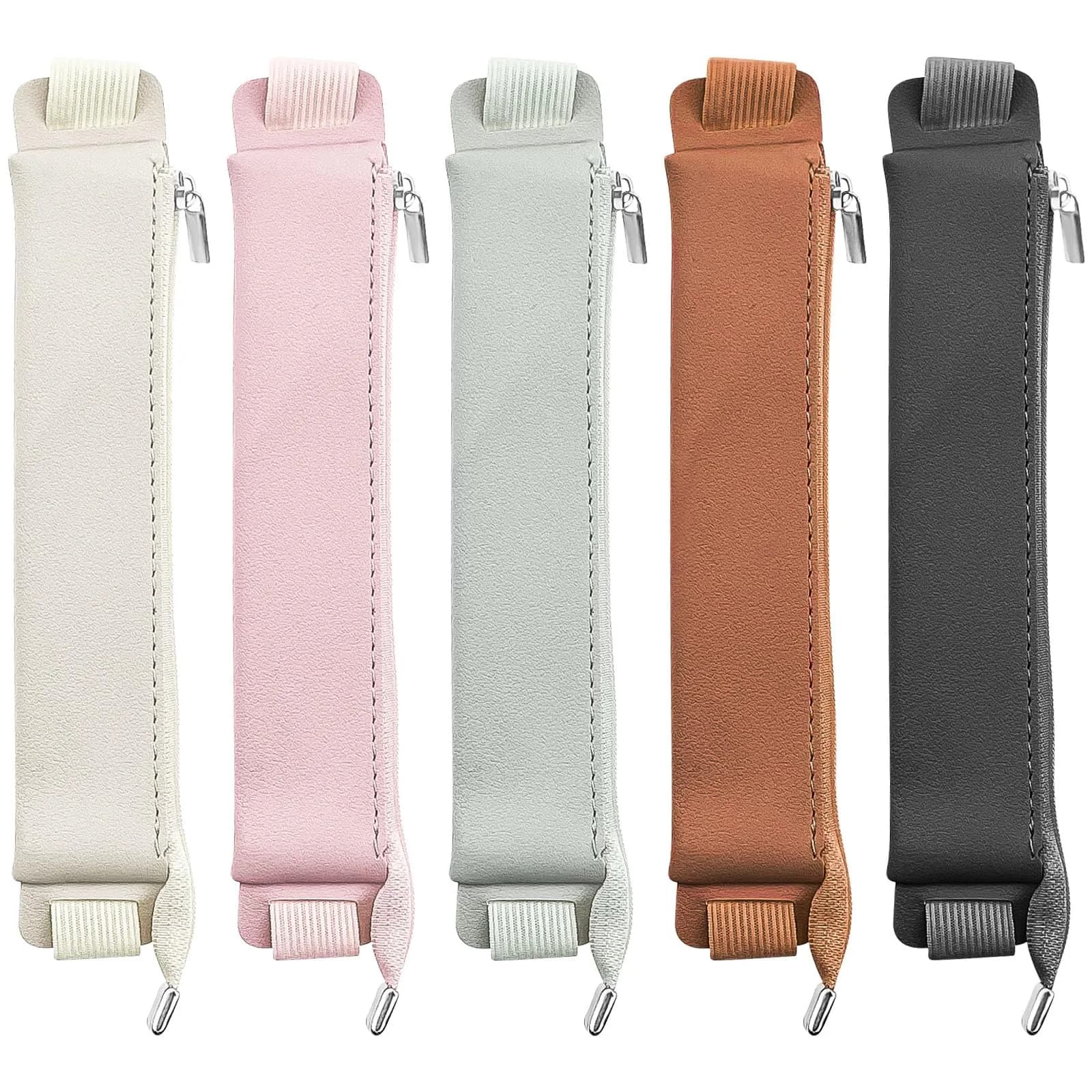 Aswewamt 5 Pcs Elastic Notebook Band Holders PU Leather Adjustable Pen Sleeve Pouch for Notebook Planners Binders Books | Multifunctional & Portable — Style_3