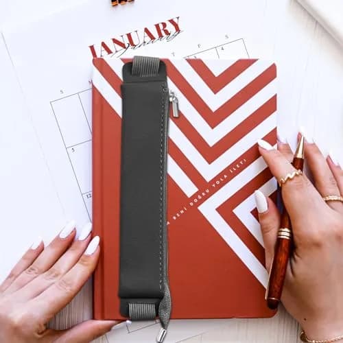 Aswewamt 5 Pcs Elastic Notebook Band Holders PU Leather Adjustable Pen Sleeve Pouch for Notebook Planners Binders Books | Multifunctional & Portable thumbnail 4