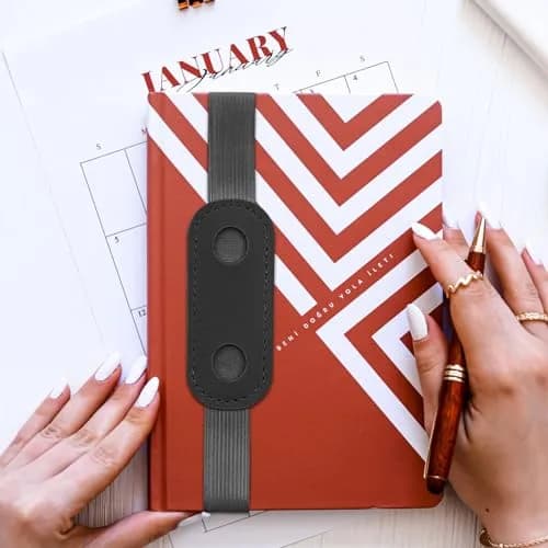 Aswewamt 15 Pcs Elastic Notebook Band Holders PU Leather Adjustable Pen Loop | Fits Most Notebooks & Binders thumbnail 3