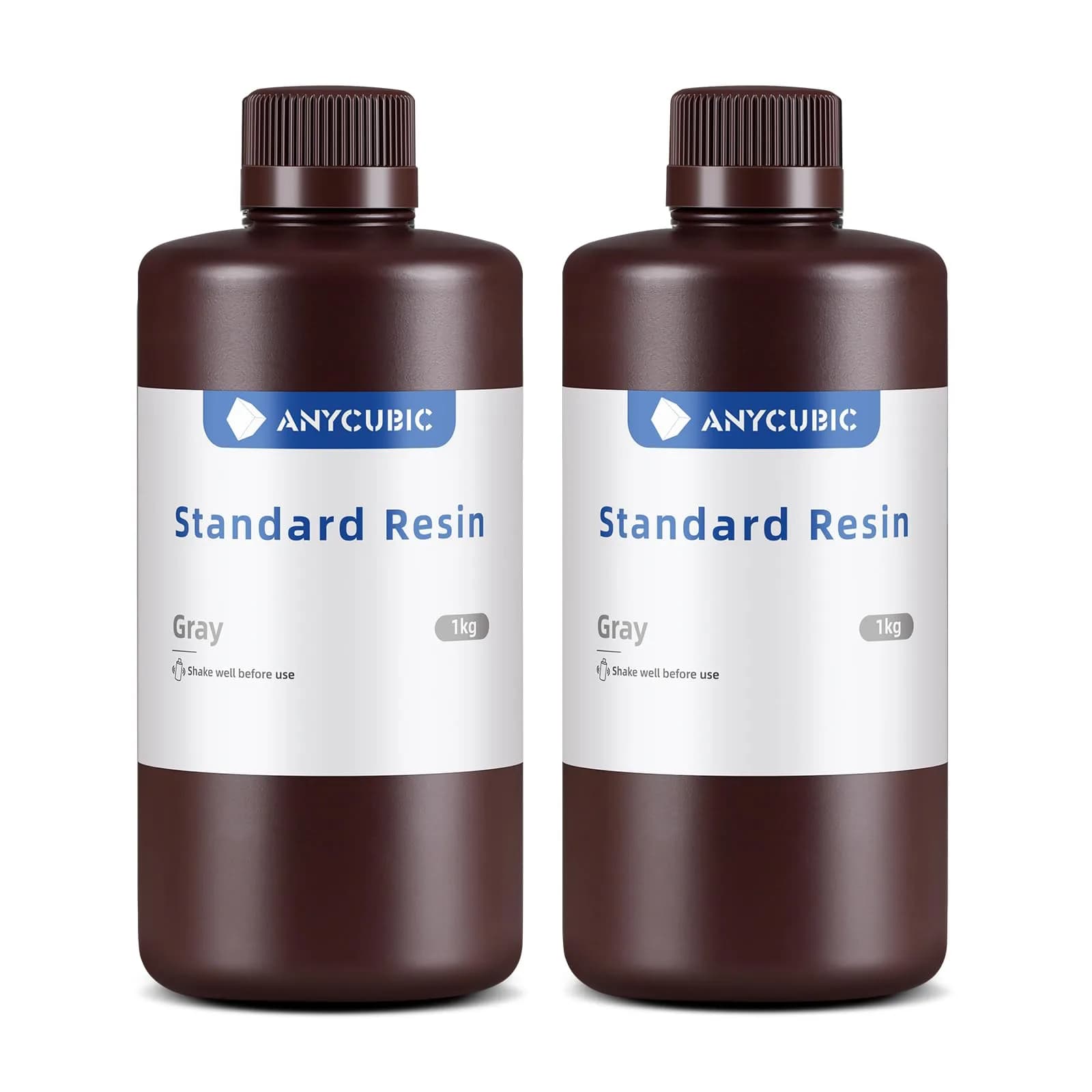 ANYCUBIC 3D Printer Resin, 405nm High Precision Fast Curing UV Photopolymer Resin for LCD 3D Printing, Grey 2kg (70.5 oz) | High Precision & Stability — Grey