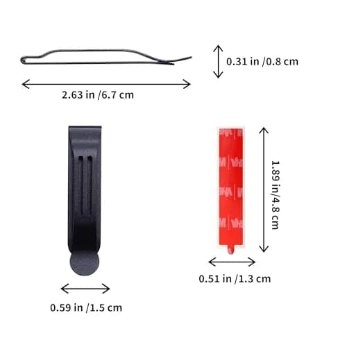 BORING PRODUCT Attachable Pocket Clip Matte Black | Metal Adhesive Accessories for Smartphones, GPS, Walkie-Talkie, Belt Holster (1 Pack) thumbnail 2