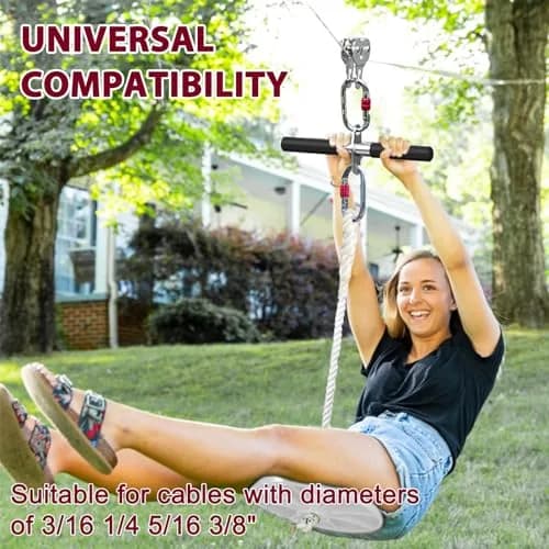 Fologtoo Zipline Pulley with Handle, 304 Stainless Steel Zip Line Trolley | Durable & Safe Outdoor Gear thumbnail 7