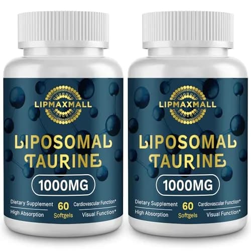 lipmaxmall Liposomal Taurine Supplement 1000mg | High Absorption Amino Acid for Heart, Nerve, Brain, Visual, Longevity & Muscle (60 Softgels - 2 Pack) thumbnail 1