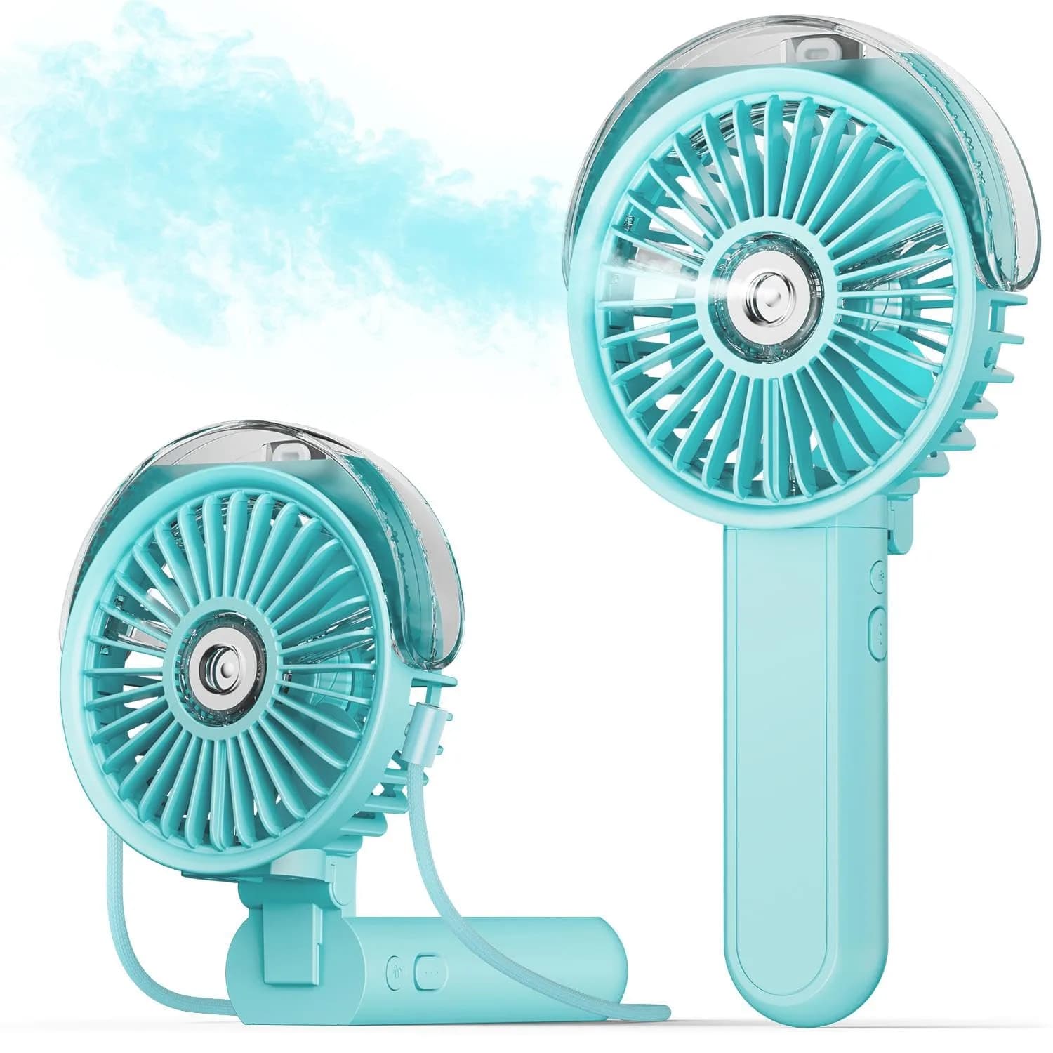 SWEETFULL Portable Misting Fan 30ml (1.01 Fl Oz) | Cools and Hydrates Face On-the-Go — Blue