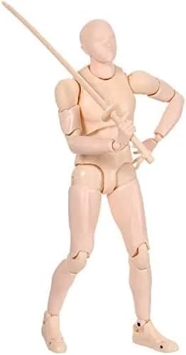 Haniforever Male Artist Mannequin Figure 15cm (6 Inch) | Poseable Drawing Model with Accessories - view 6