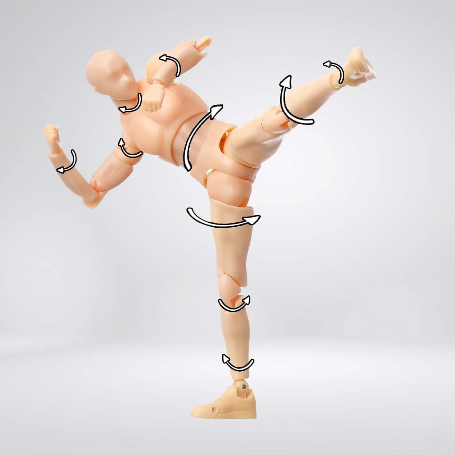 Haniforever Male Artist Mannequin Figure 15cm (6 Inch) | Poseable Drawing Model with Accessories - view 2