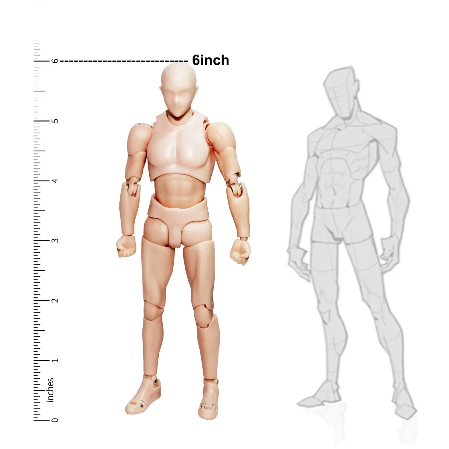 Haniforever Male Artist Mannequin Figure 15cm (6 Inch) | Poseable Drawing Model with Accessories - view 3
