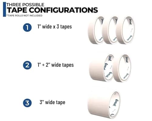 ICO by Excell Triple Premium Extra Wide Metal Multi-Rolls Desktop Tape Dispenser, 3-inch Core, 12-Pack | Holds 3-inch Wide Rolls thumbnail 4