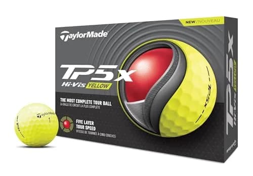 TaylorMade TP5x Yellow Golf Balls 12 Pack | High Visibility Tour Performance (70-120 chars) thumbnail 1