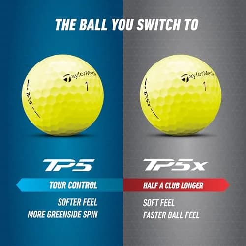 TaylorMade TP5x Yellow Golf Balls 12 Pack | High Visibility Tour Performance (70-120 chars) thumbnail 5