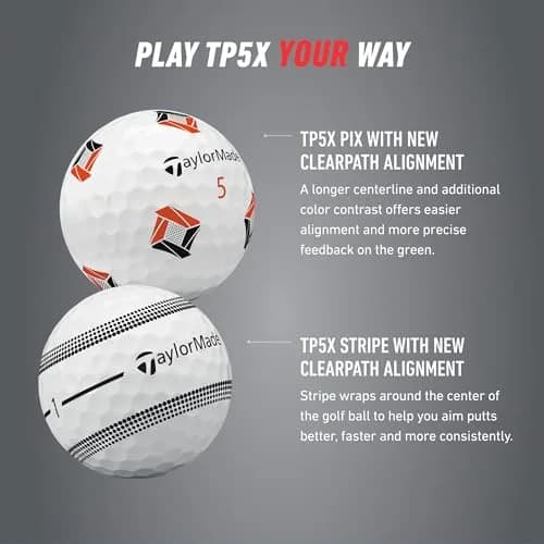 TaylorMade TP5x Yellow Golf Balls 12 Pack | High Visibility Tour Performance (70-120 chars) thumbnail 6