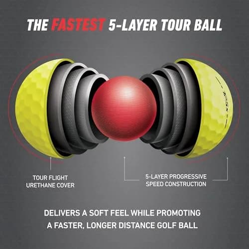 TaylorMade TP5x Yellow Golf Balls 12 Pack | High Visibility Tour Performance (70-120 chars) thumbnail 3