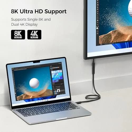Cable Matters USB4 Extension Cable 1.6ft | Thunderbolt 4/5 Compatible, 240W PD, 40Gbps Data, Reversible USB-C thumbnail 3