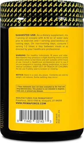 Primaforce Beta Alanine Powder 500 Grams (226.8 g) Unflavored | Workout Endurance & Recovery Support thumbnail 3