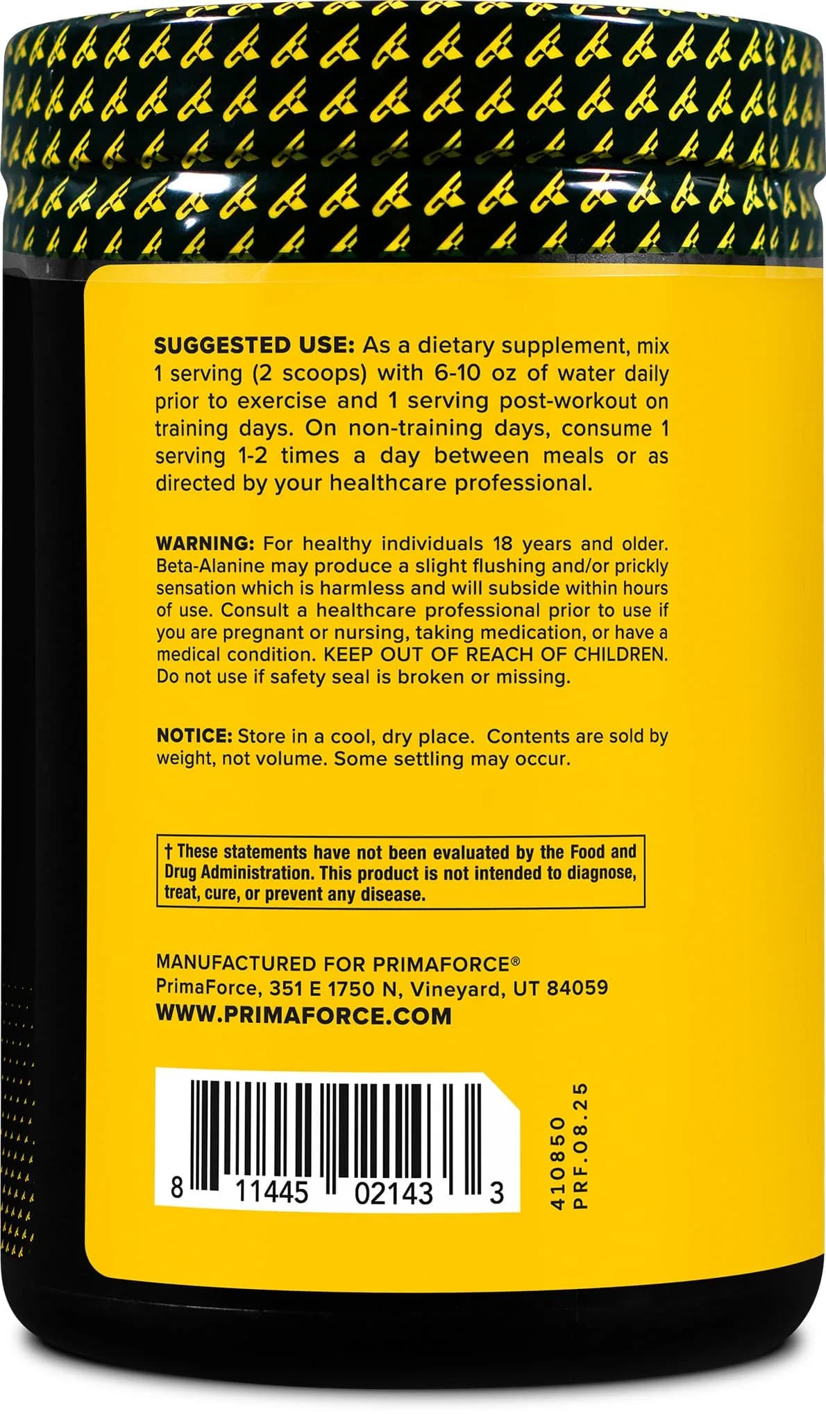 Primaforce Beta Alanine Powder 500 Grams (226.8 g) Unflavored | Workout Endurance & Recovery Support thumbnail 3