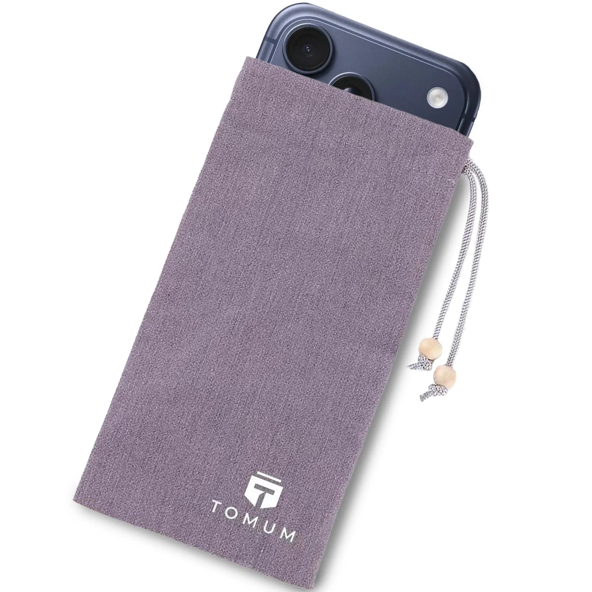 TOMUM EMF Shield Sleeve for Cell Phone | EMF Protection Smartphone Pouch (Grey) | 8" x 4"