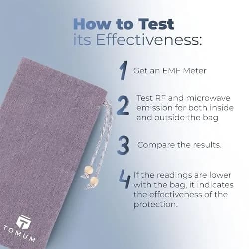TOMUM EMF Shield Sleeve for Cell Phone | EMF Protection Smartphone Pouch (Grey) | 8" x 4" thumbnail 7