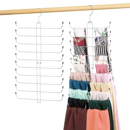 OMHOMETY Metal Scarf Hanger Holds 20 Scarves | Space-Saving Closet Organizer with 10-Tier Design thumbnail 1