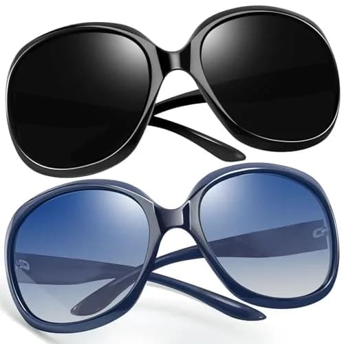 Joopin Oversized Butterfly Sunglasses for Women - D15 Black & Navy Blue Polarized UV400 thumbnail 1
