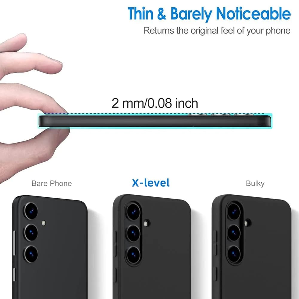 X-level Black Slim Fit Case for Samsung Galaxy S24 Plus | Ultra-Thin, Matte Finish, Baby Skin Feel thumbnail 6
