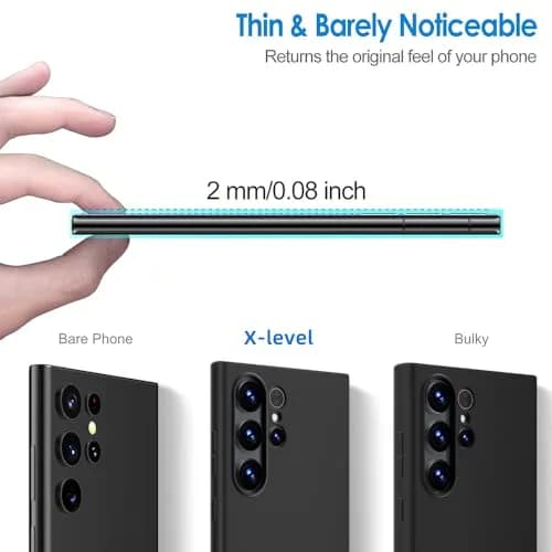 X-level Slim Fit Case for Samsung Galaxy S24 Ultra, Black | Ultra-Thin Lightweight Protection thumbnail 6