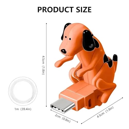 Fourmor Funny Dog Fast Charger Cable - Dog Charging Cable, Portable Stray Dog USB, Type-C & iPhone Models, 1 Pack thumbnail 2
