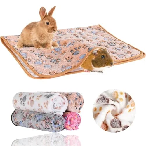 Grddaef Plush Flannel Guinea Pig Blanket 76x51cm (30x20 Inch) 4-Pack | Cozy, Washable, Waterproof Small Animal Bedding thumbnail 1