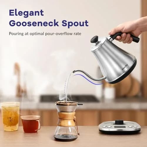 Mecity Electric Gooseneck Kettle With LCD Display Temperature Control 0.8L (0.8 Quarts) | Quick Heating 1200W for Pour Over Coffee & Tea thumbnail 5