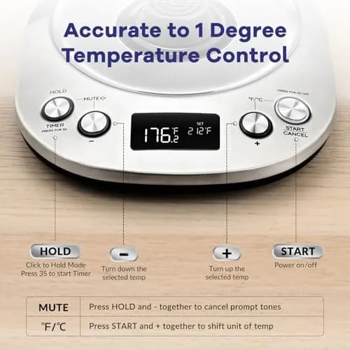 Mecity Electric Gooseneck Kettle With LCD Display Temperature Control 0.8L (0.8 Quarts) | Quick Heating 1200W for Pour Over Coffee & Tea thumbnail 3
