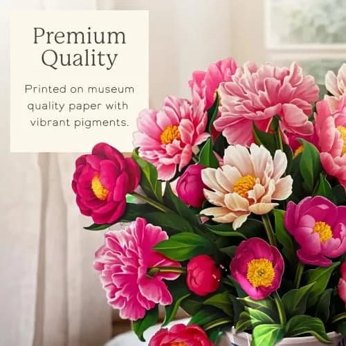 Freshcut Paper Peony Paradise 3D Pop Up Card 30.5cm (12 Inch) Tall | Birthday, Mother's Day, Thank You Gift thumbnail 5