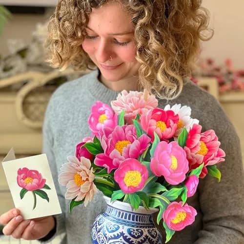 Freshcut Paper Peony Paradise 3D Pop Up Card 30.5cm (12 Inch) Tall | Birthday, Mother's Day, Thank You Gift thumbnail 6