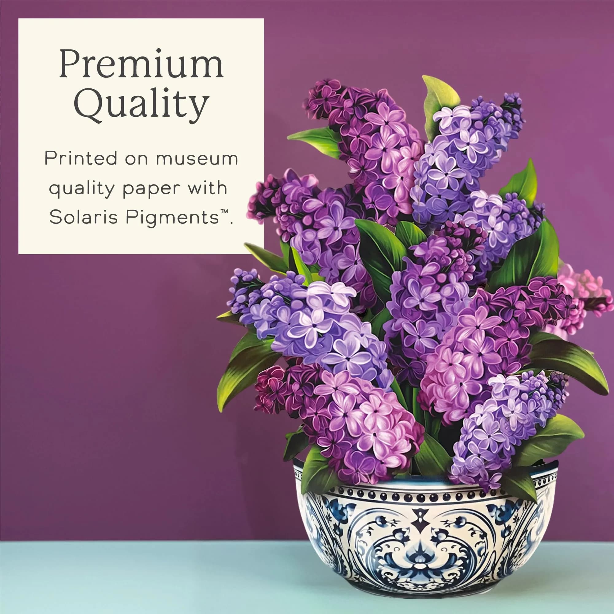 Freshcut Paper Garden Lilacs 3D Pop Up Card 14" x 10.5" | Blooming Art Bouquets - view 5
