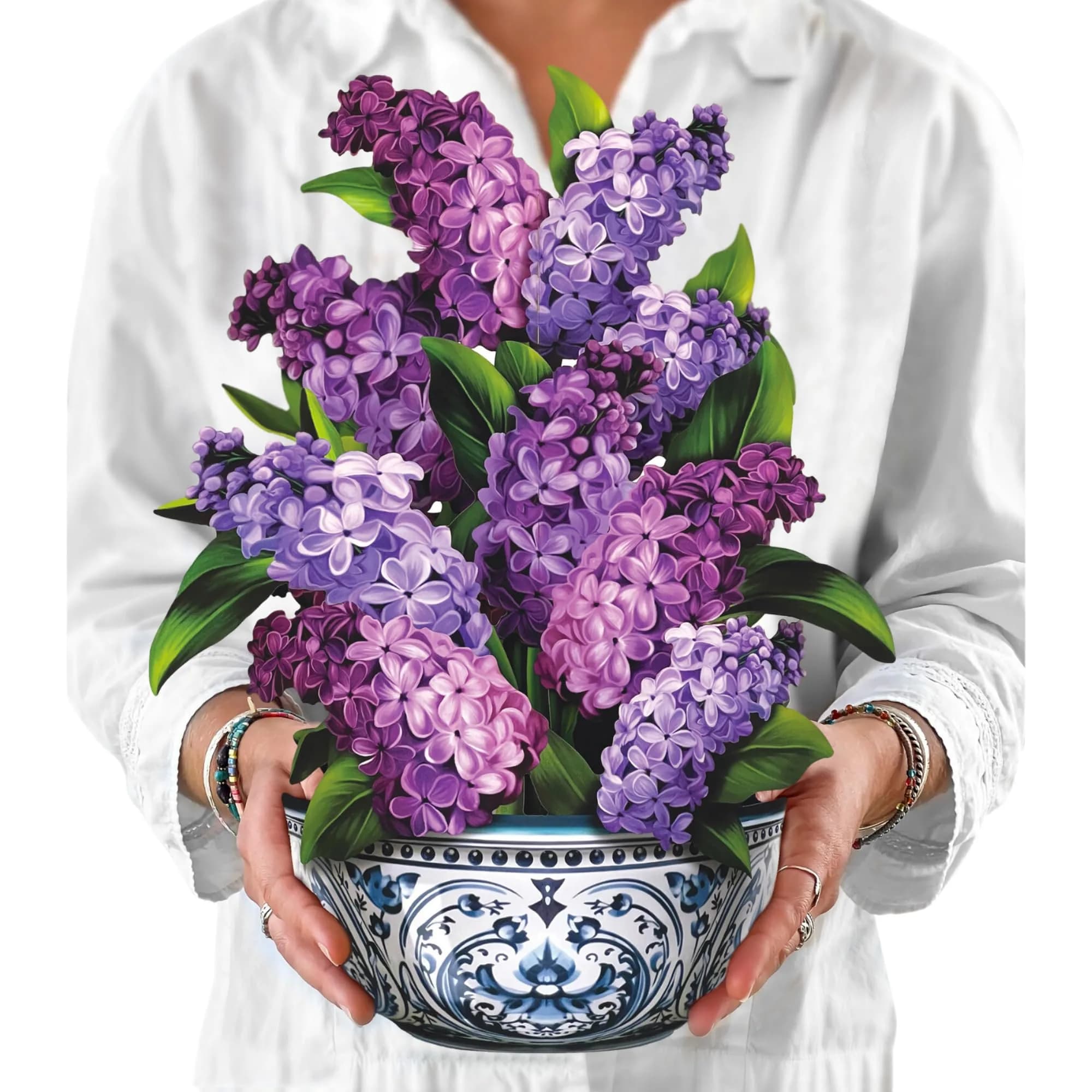 Freshcut Paper Garden Lilacs / Classic Pop Up Card 15.2cm (6 Inch) | Birthday, Thank You, Blank Notecard & Envelope - main product image