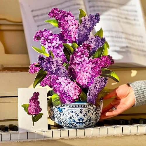 Freshcut Paper Garden Lilacs 3D Pop Up Card 14" x 10.5" | Blooming Art Bouquets thumbnail 8