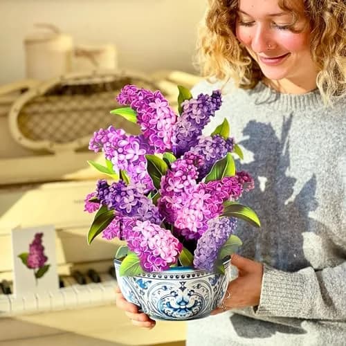 Freshcut Paper Garden Lilacs 3D Pop Up Card 14" x 10.5" | Blooming Art Bouquets thumbnail 9