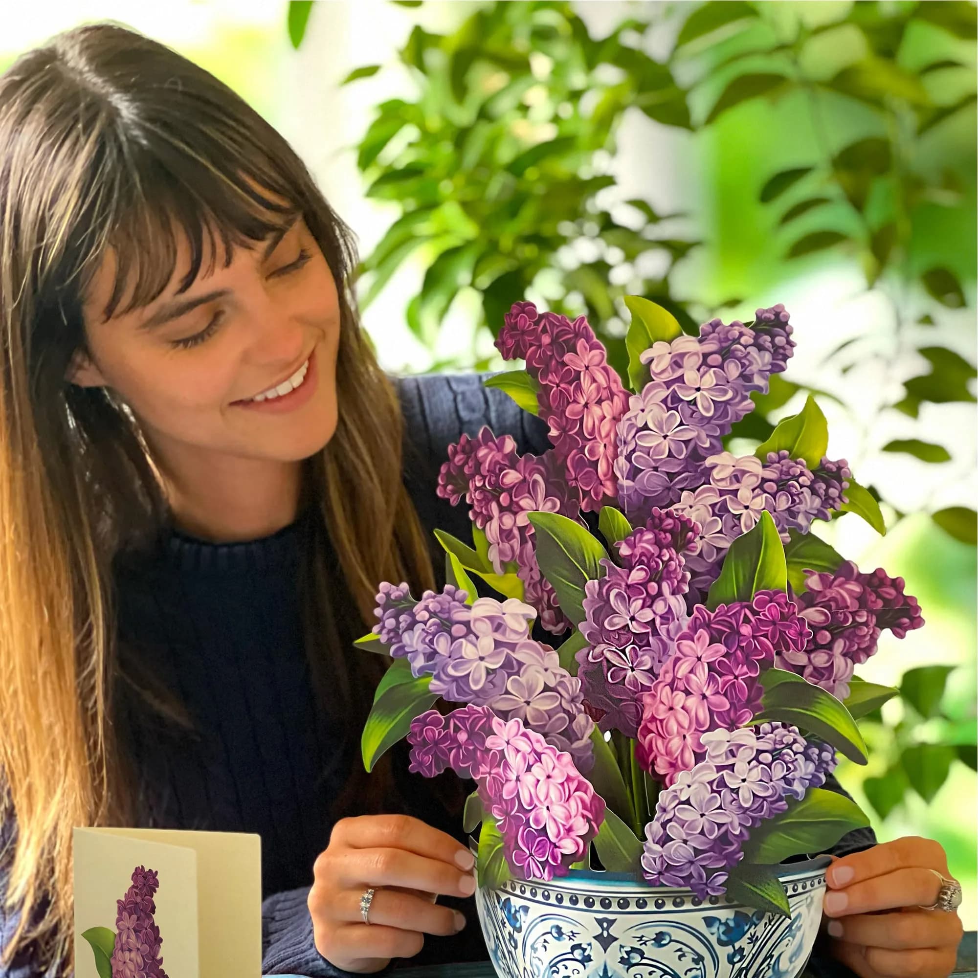 Freshcut Paper Garden Lilacs 3D Pop Up Card 14" x 10.5" | Blooming Art Bouquets - view 2
