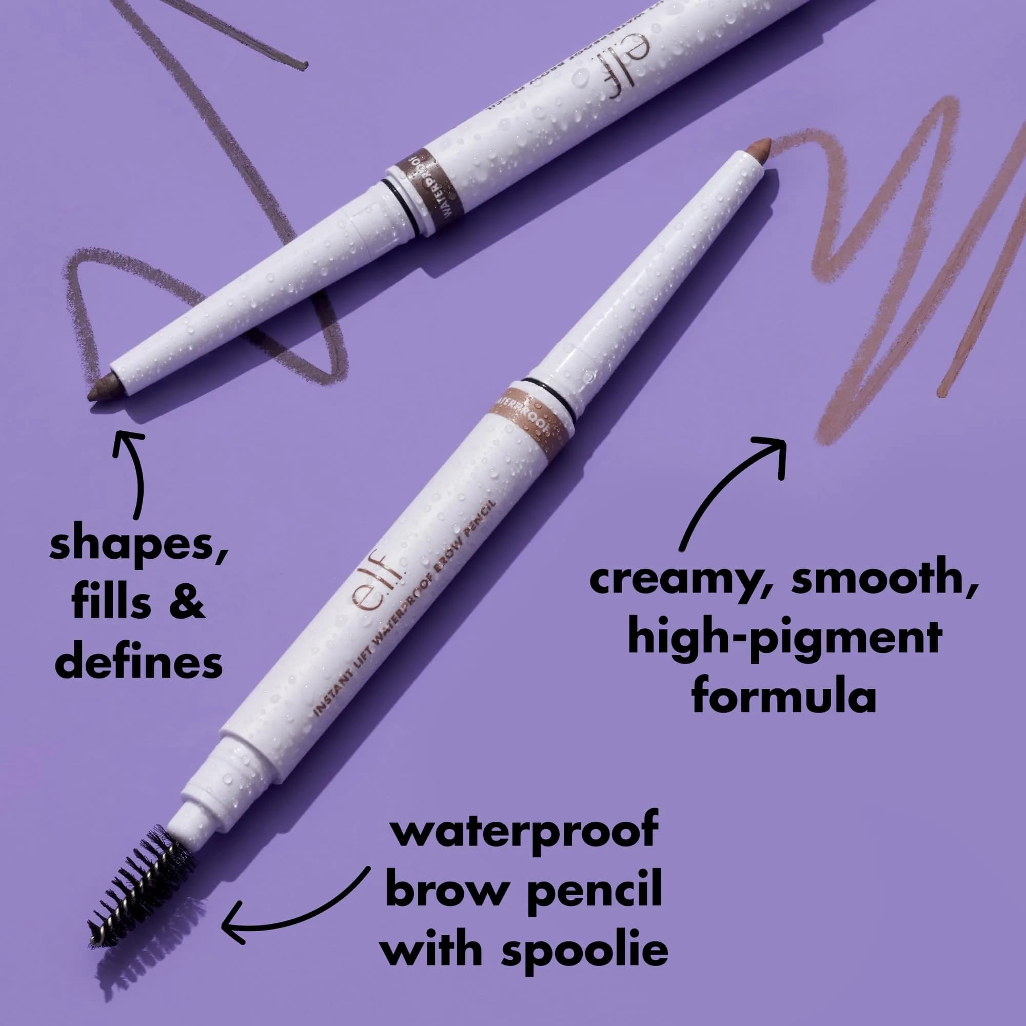 e.l.f. Instant Lift Waterproof Eyebrow Pencil, Grey | Precision Tip & Spoolie for Natural Brows - view 2