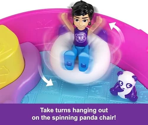 Polly Pocket Bubble Tea Panda Playset with 2 Micro Dolls & Accessories | Compact Animal Toy for Kids 4+ thumbnail 5