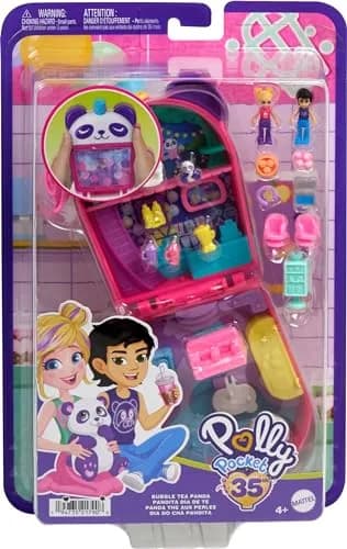 Polly Pocket Bubble Tea Panda Playset with 2 Micro Dolls & Accessories | Compact Animal Toy for Kids 4+ thumbnail 6