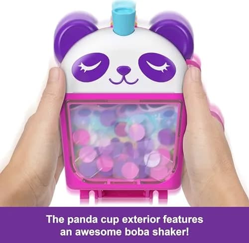 Polly Pocket Bubble Tea Panda Playset with 2 Micro Dolls & Accessories | Compact Animal Toy for Kids 4+ thumbnail 3