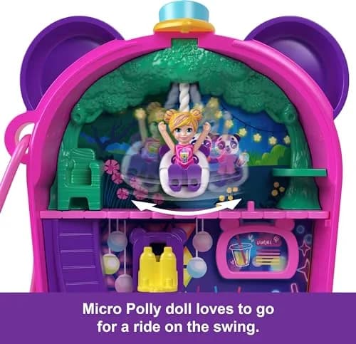 Polly Pocket Bubble Tea Panda Playset with 2 Micro Dolls & Accessories | Compact Animal Toy for Kids 4+ thumbnail 4